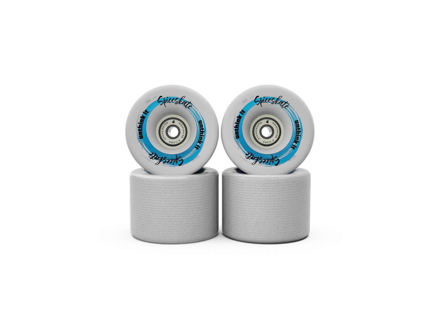stone ground surfskate wheels 70mm with pre-broken-in surface for grip and slide control