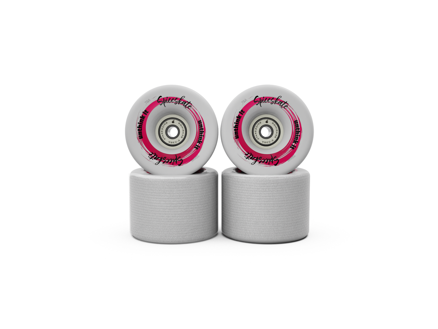 stone ground surfskate wheels 70mm with pre-broken-in surface for grip and slide control