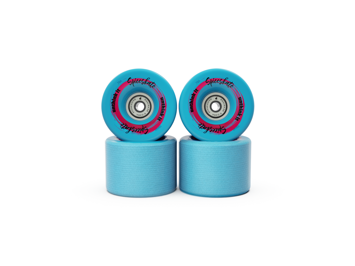 stone ground surfskate wheels 70mm with pre-broken-in surface for grip and slide control