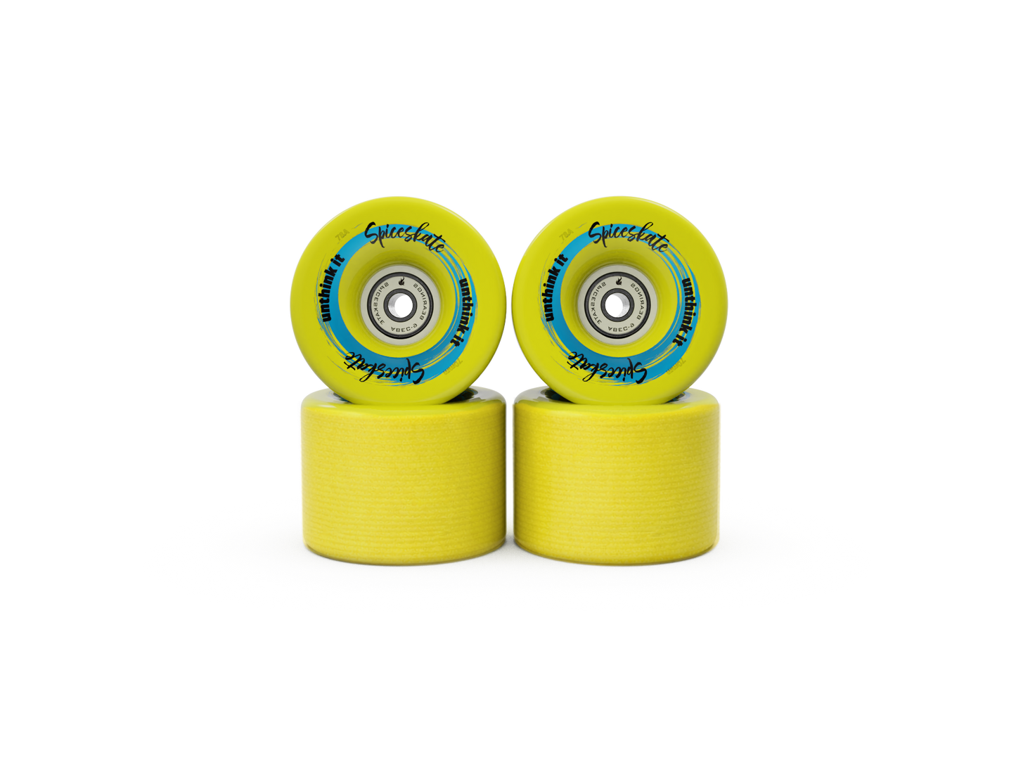 stone ground surfskate wheels 70mm with pre-broken-in surface for grip and slide control