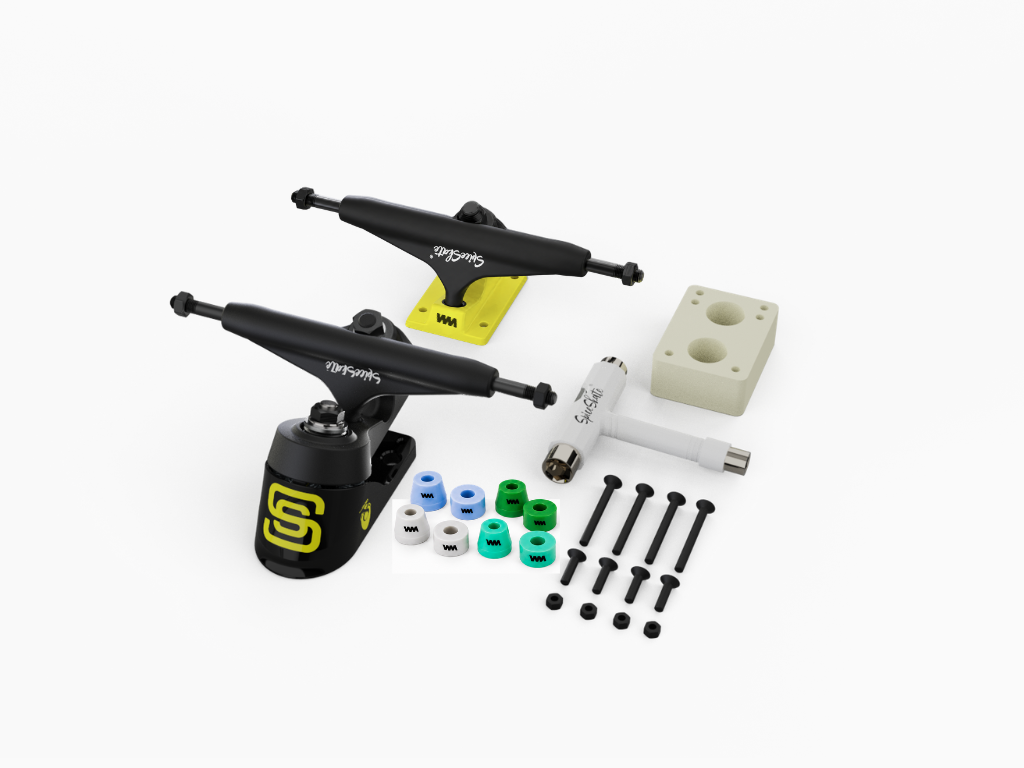 SpiceSkate CrossRide Pack -OktoSURF 2 surfskate system - 65mm 83A Stoneground wheels - 78A Bushing 85A Bushing 88A Bushing 92AA Bushing - Bushing Set