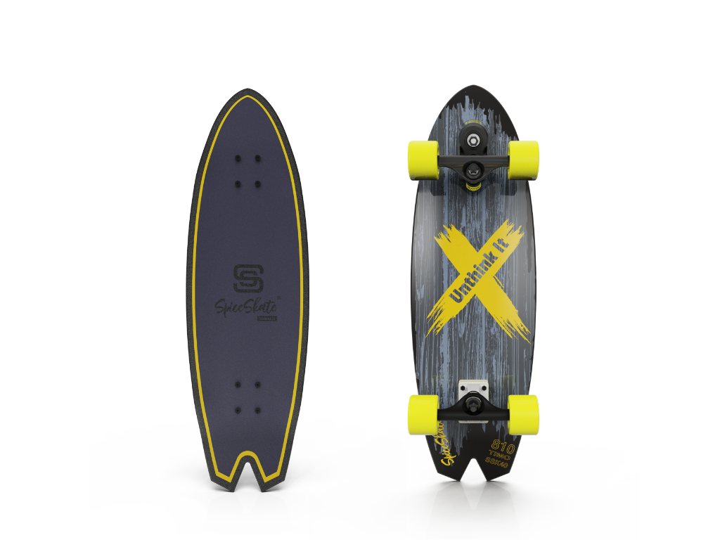 SpiceSkate 810 complete surfskate – customizable system and wheels