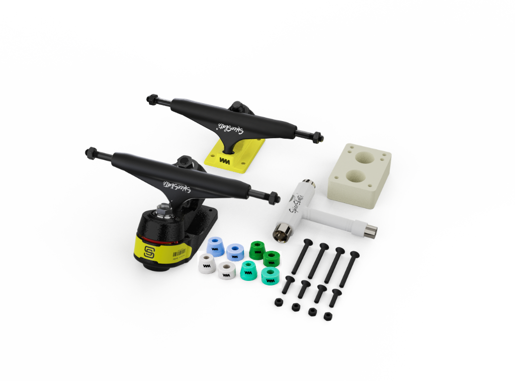 SpiceSkate CrossRide Pack -Type X3 surfskate system - 65mm 83A Stoneground wheels - 78A Bushing 85A Bushing 88A Bushing 92AA Bushing - Bushing Set